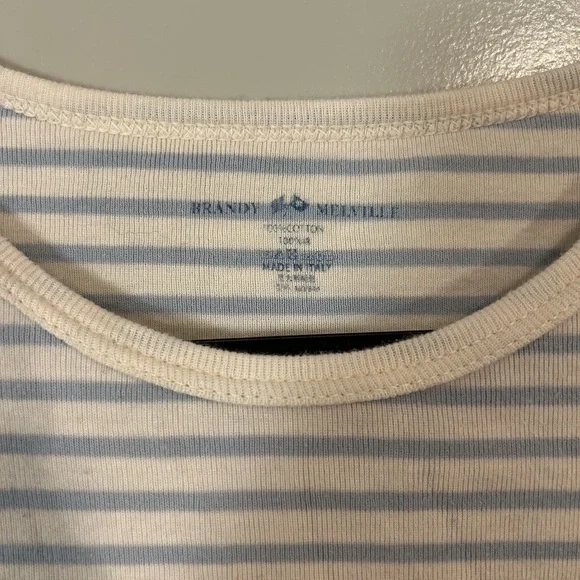 Striped Blue and White Brandy Melville Tee - Picture 2 of 3